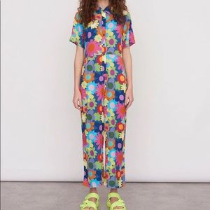 lazy oaf best bud floral jumpsuit